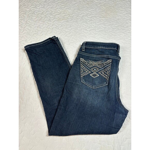 Apt 9 Capri Dark wash denim jeans size 8 - Picture 1 of 6